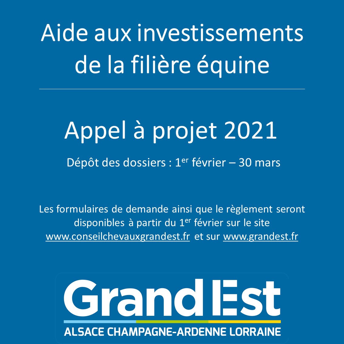 L'aide à l'investissement de la filière équine est reconduit en 2021