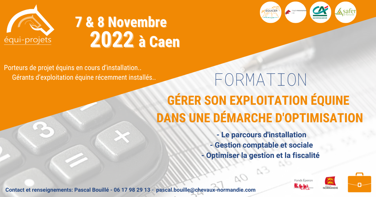 Formation « Gérer son exploitation équine dans une démarche d’optimisation »
