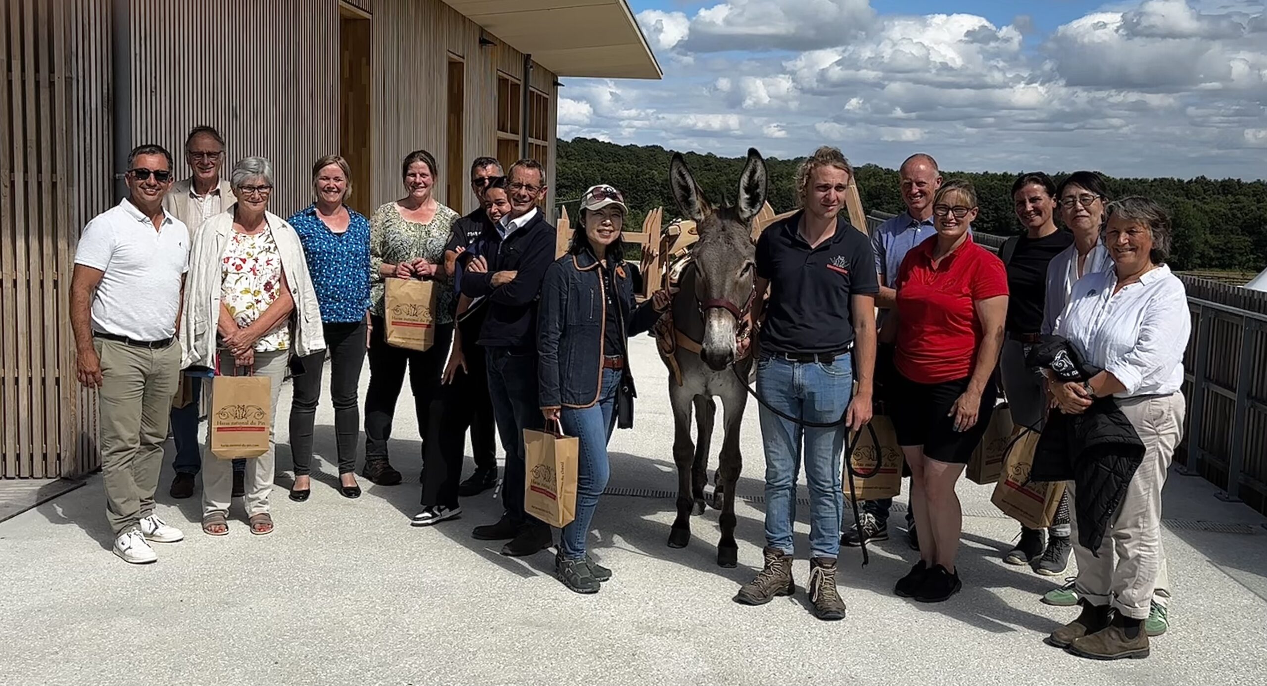 Délégation étrangère : à la découverte des chevaux de trait et des ânes.