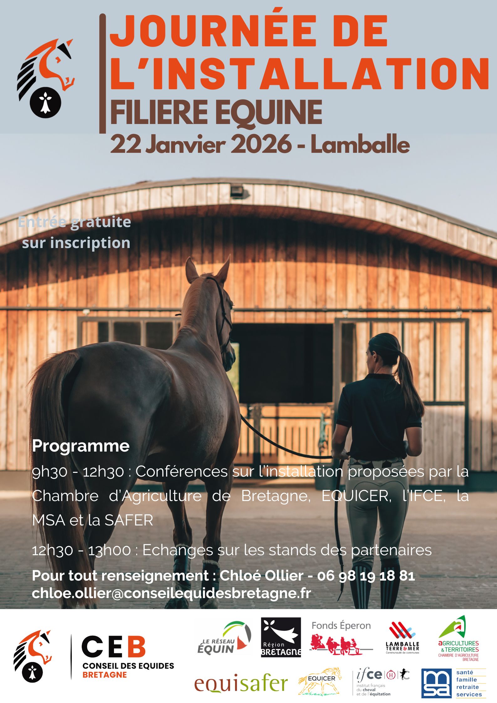 Journée de l’Installation dans la Filière Équine – Jeudi 22 janvier 2026 à Lamballe