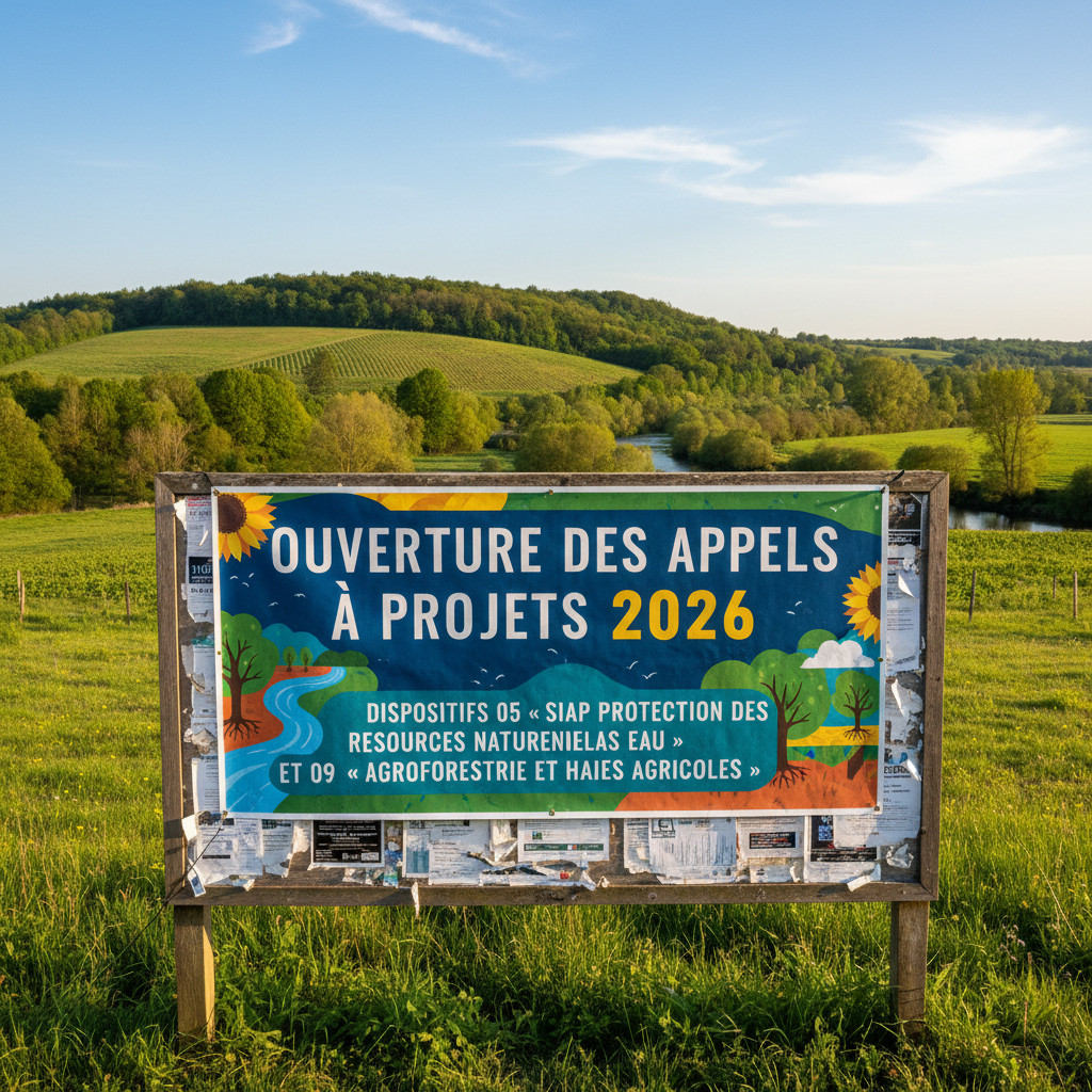 Ouverture des appels à projets 2026 des dispositifs 05 « SIAP protection des ressources naturelles eau » et 09 « agroforesterie et haies agricoles »