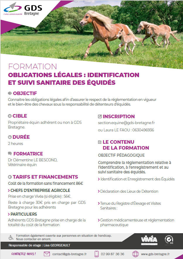 Formation GDS Bretagne : Obligations légales des détenteurs d’équidés