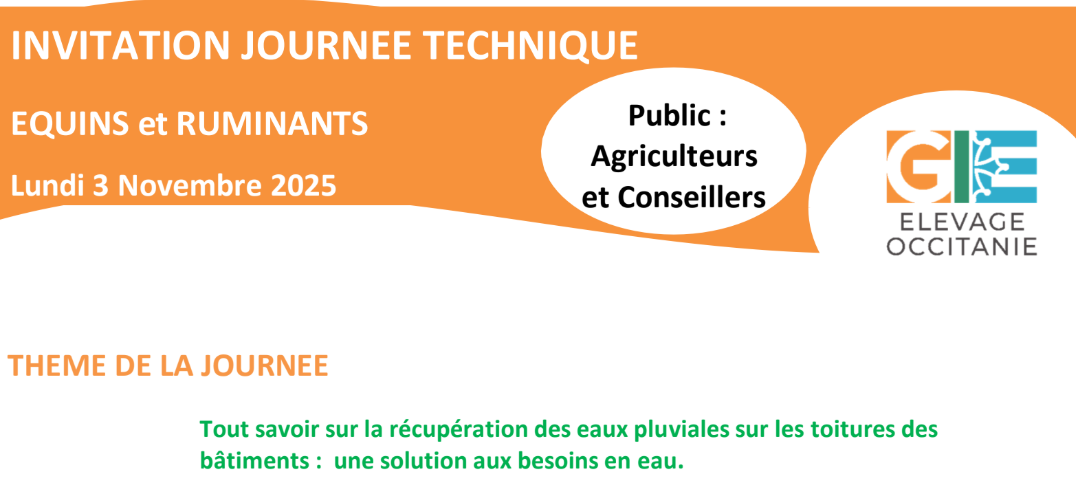 Journée technique sur la récupération des eaux pluviales sur les toitures des bâtiments