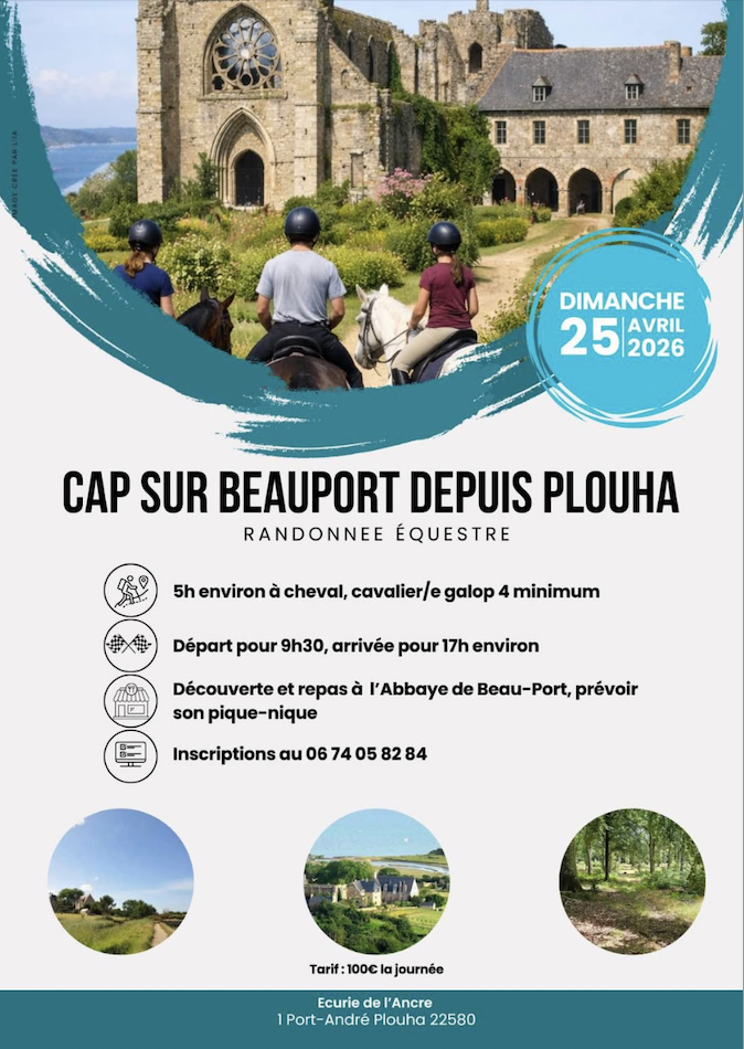 Randonnée équestre : cap sur Beauport depuis Plouha