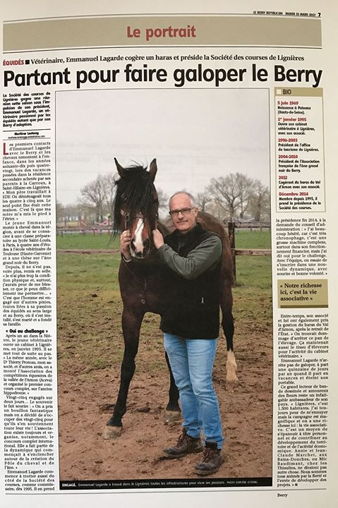 Portrait d'Emmanuel Lagarde, Président de la société des courses de Lignières