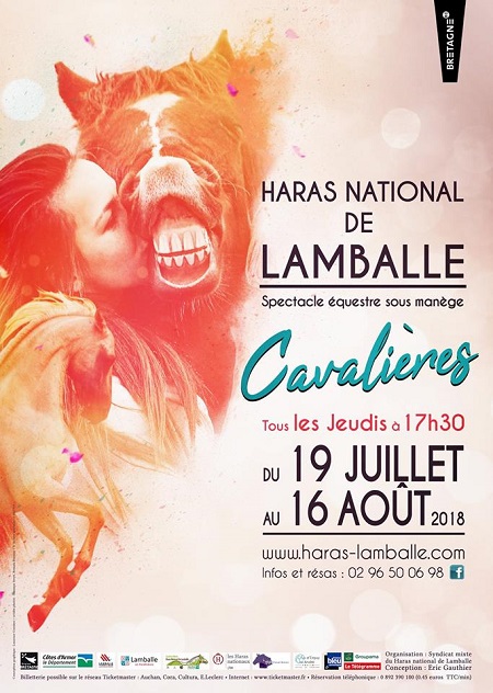 Spectacle équestre "Cavalières" au Haras de Lamballe tous les jeudis du 19 juillet au 16 août 2018